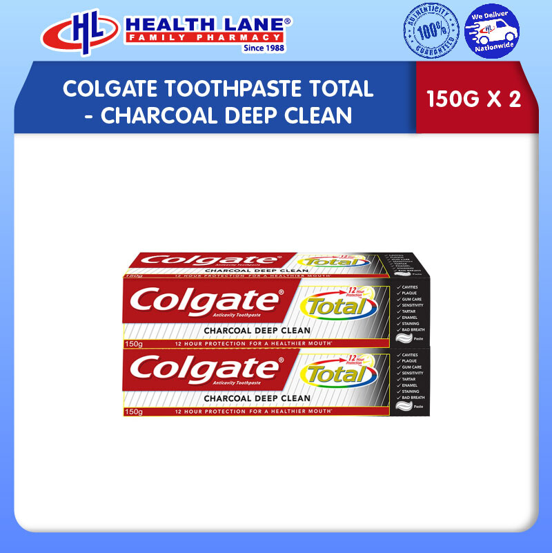 COLGATE UBAT GIGI TOTAL- ARANG DEEP CLEAN (150Gx2)